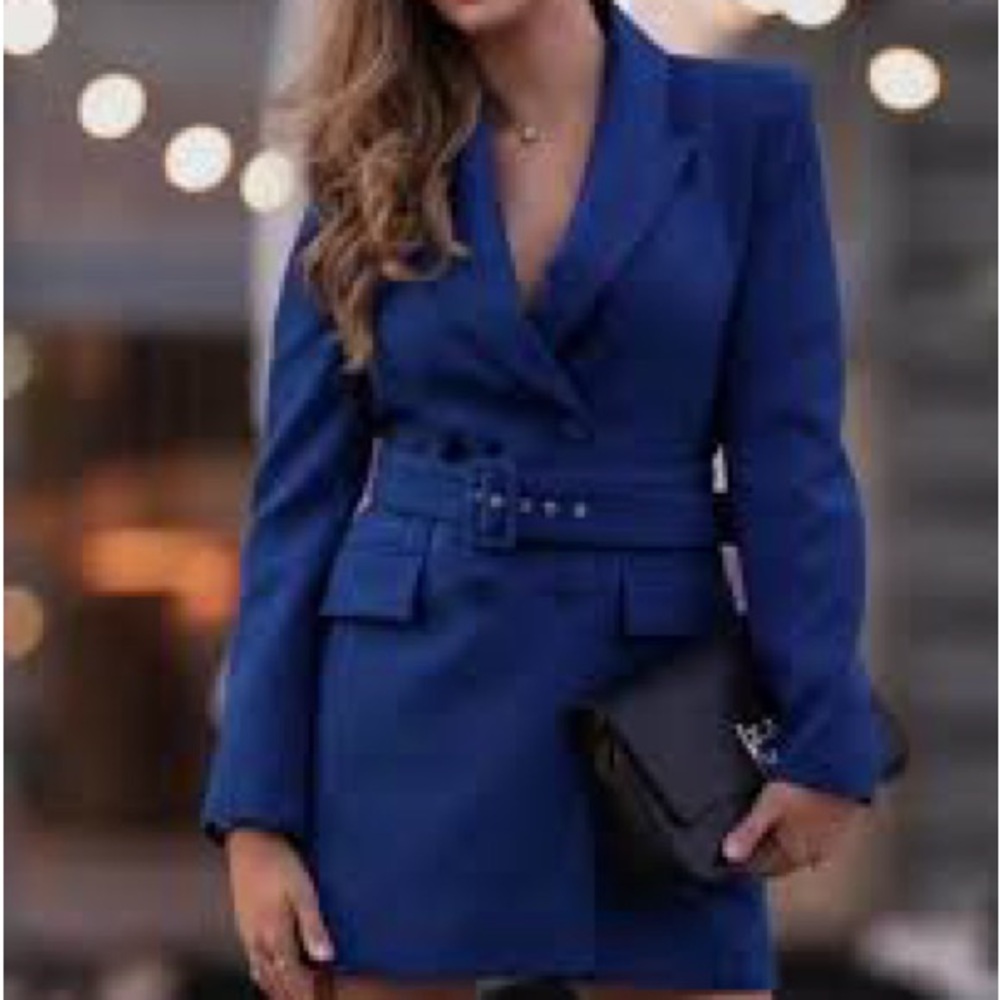 Zara Stylish Blue Blazer Dress